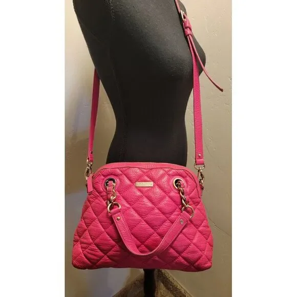 Kate Spade New York Small Georgina Gold Coast Shoulder Bag Hot Pink - Picture 2 of 10
